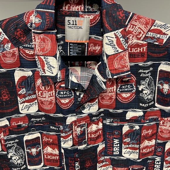 5.11 Tactical Beer theme summer snap button shirt. Like new. - Picture 4 of 5